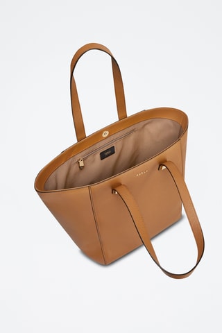 Sac porté épaule en cuir de veau M Afrodite - Camel
