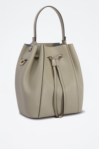 Sac seau en cuir de veau Miastella - Taupe