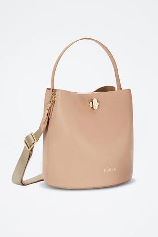 Sac seau en cuir de veau Danae - Nude