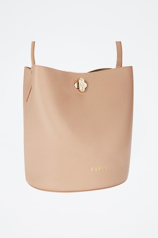 Sac seau en cuir de veau Danae - Nude
