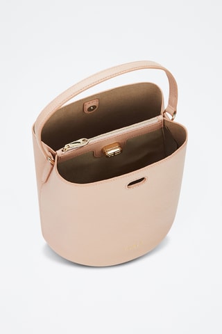 Sac seau en cuir de veau Danae - Nude