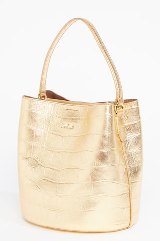 Sac seau en cuir de veau Danae - Doré