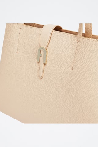 Sac porté épaule en cuir de veau Sofia L - Beige