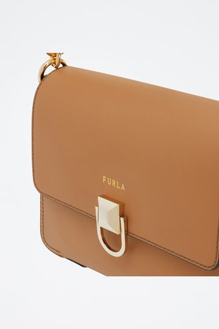Sac porté épaule en cuir de veau Circe S - Camel