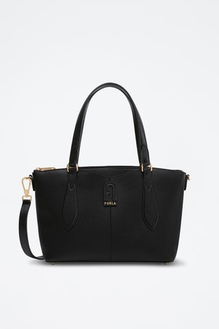 Sac porté épaule en cuir de veau Dafne - Noir