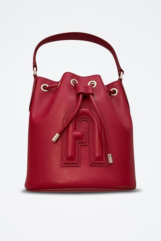 Sac seau en cuir de veau Clio Mini - Bordeaux