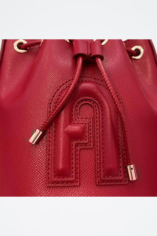 Sac seau en cuir de veau Clio Mini - Bordeaux