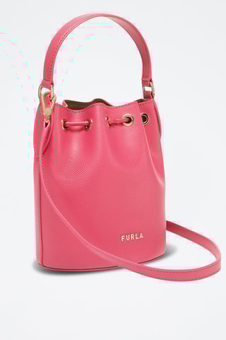 Sac seau en cuir de veau Clio Mini - Rose