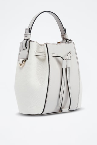 Sac seau en cuir de veau Miastella Mini - Blanc