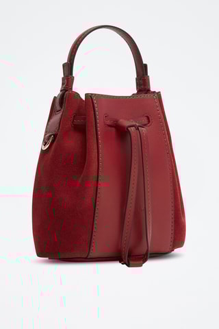 Sac seau en cuir de veau Miastella Mini - Bordeaux