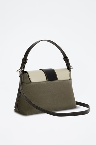 Sac porté épaule en cuir Charlotte - Kaki