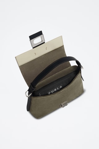 Sac porté épaule en cuir Charlotte - Kaki
