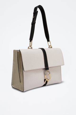 Sac porté épaule en cuir Narciso - Blanc et noir