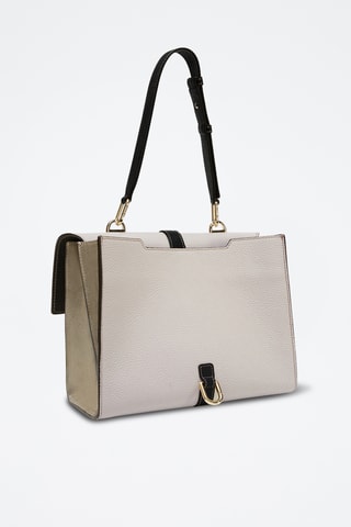 Sac porté épaule en cuir Narciso - Blanc et noir