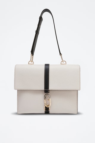 Sac porté épaule en cuir Narciso - Blanc et noir