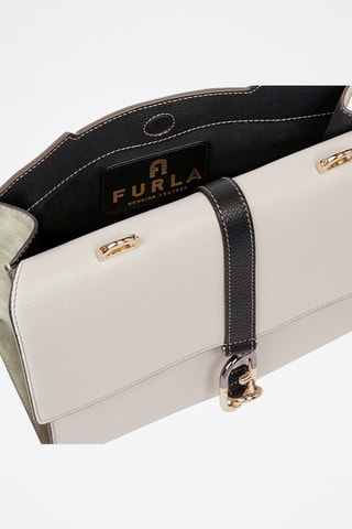 Sac porté épaule en cuir Narciso - Blanc et noir