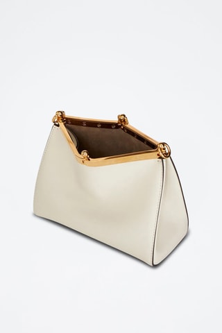 Sac porté épaule en cuir de veau - Blanc