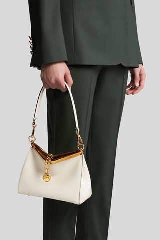 Sac porté épaule en cuir de veau - Blanc