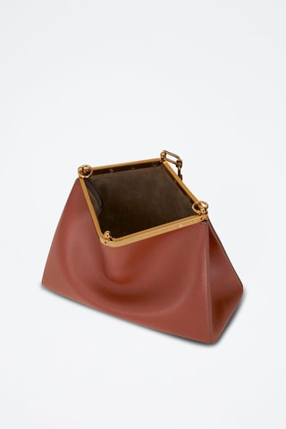 Sac porté épaule en cuir de veau - Marron