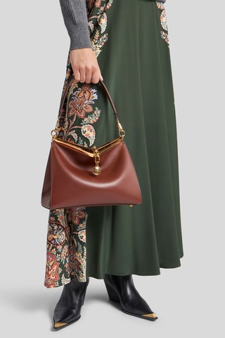 Sac porté épaule en cuir de veau - Marron