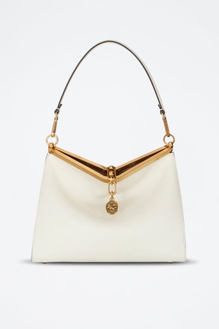Sac porté épaule en cuir de veau - Blanc