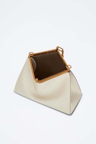 Sac porté épaule en cuir de veau - Blanc