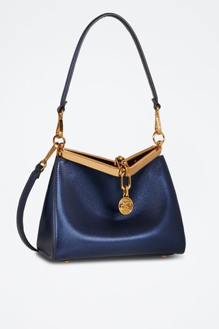 Sac porté épaule en cuir de veau - Bleu marine