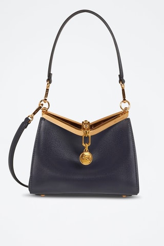 Sac porté épaule en cuir de veau - Bleu marine