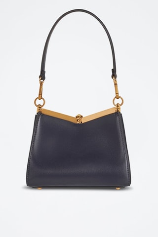 Sac porté épaule en cuir de veau - Bleu marine