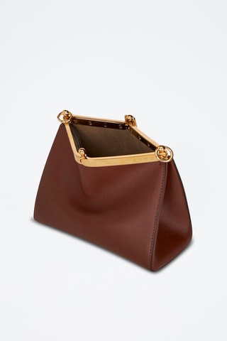 Sac porté épaule en cuir de veau - Marron