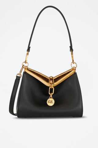 Sac porté épaule en cuir de veau - Noir