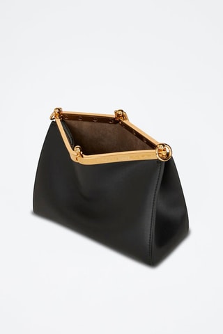 Sac porté épaule en cuir de veau - Noir