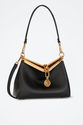 Sac porté épaule en cuir de veau - Noir