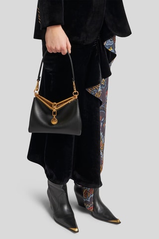 Sac porté épaule en cuir de veau - Noir