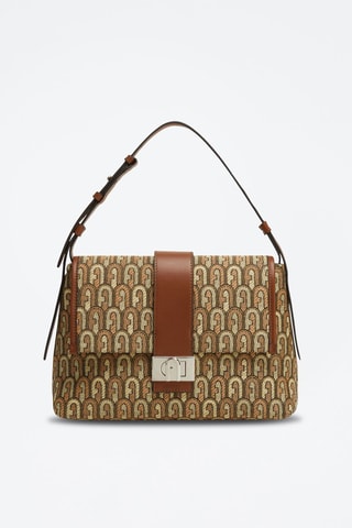 Sac porté épaule Charlotte M - Marron et jaune