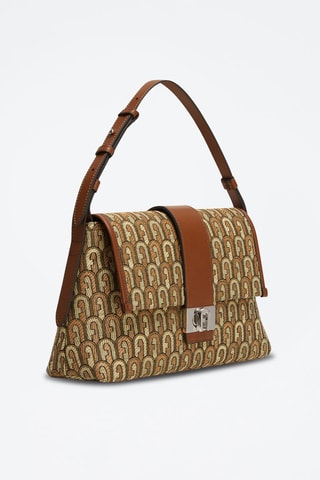 Sac porté épaule Charlotte M - Marron et jaune