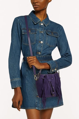 Sac seau en cuir Miastella Mini - Violet