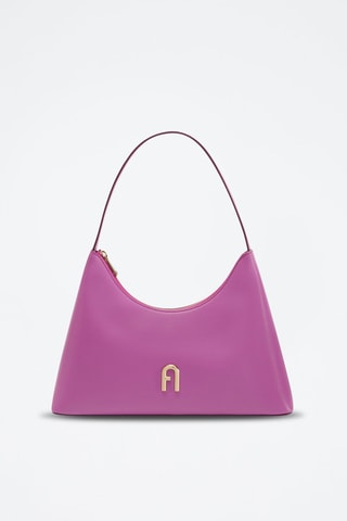 Sac porté épaule en cuir de veau Diamante - Violet