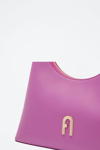 Sac porté épaule en cuir de veau Diamante - Violet