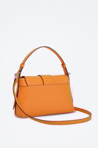 Sac porté épaule en cuir de veau Charlotte S - Orange