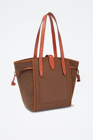 Sac porté épaule en cuir de veau Net - Marron