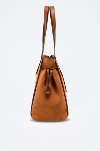 Sac porté épaule en cuir - Jaune et camel