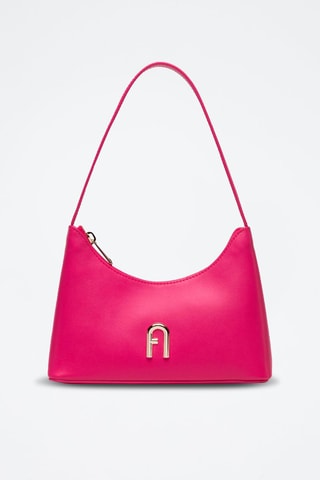 Sac porté épaule en cuir de veau - Fuchsia