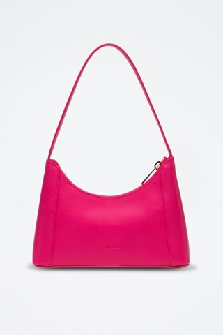 Sac porté épaule en cuir de veau - Fuchsia
