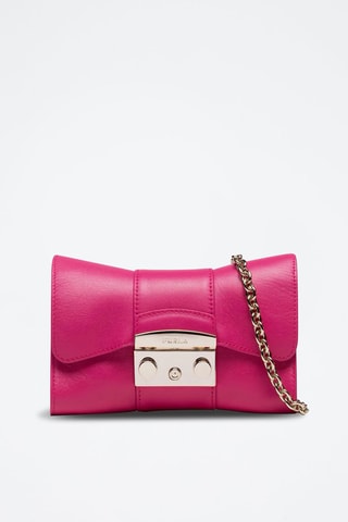 Sac bandoulière en cuir Metropolis Mini - Fuchsia