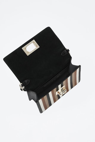 Sac bandoulière en cuir de veau 1927 Mini - Noir et blanc