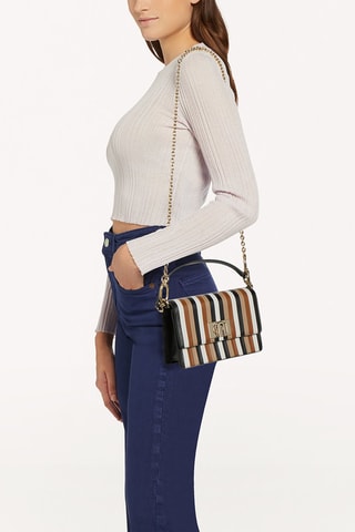 Sac bandoulière en cuir de veau 1927 Mini - Noir et blanc