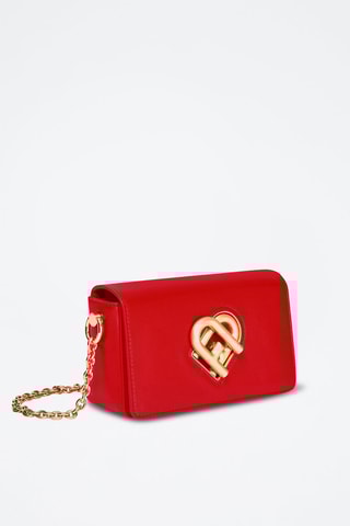 Sac bandoulière en cuir de veau My Joy - Rouge