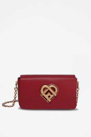 Sac bandoulière en cuir de veau My Joy Mini - Bordeaux
