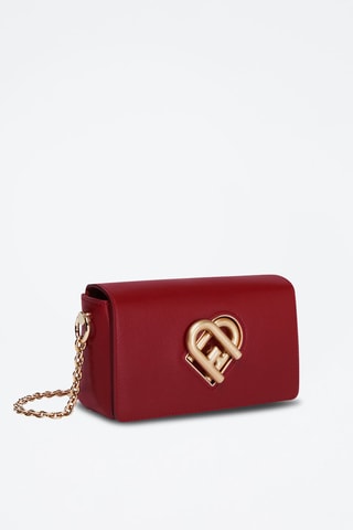 Sac bandoulière en cuir de veau My Joy Mini - Bordeaux
